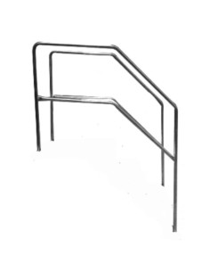 BARANDILLA ESCALERA 2 PELDAÑOS CON DESCANSO INOX.