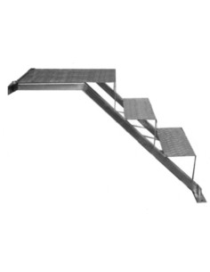 ESCALERA SALA INOXIDABLE 2 PELDAÑOS CON DESCANSO