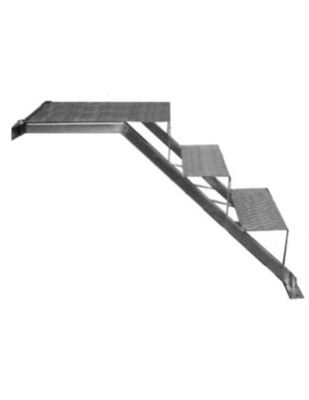 ESCALERA SALA INOXIDABLE 2 PELDAÑOS CON DESCANSO